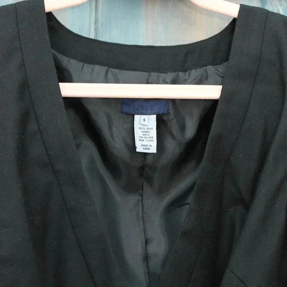 J Crew Black Wool Wrap Dress Size 4 Small - Picture 2 of 5